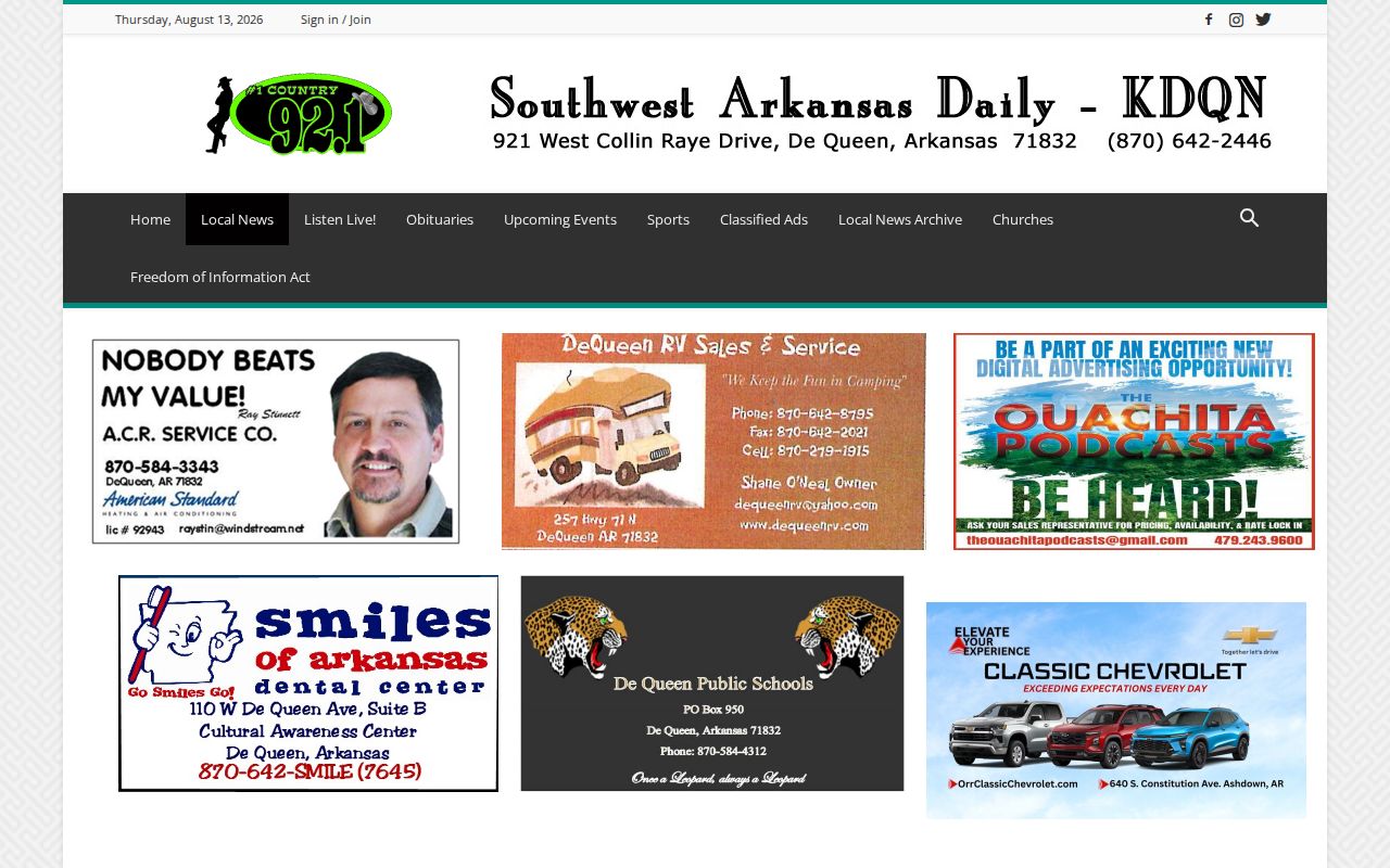 KDQN Sevier County crime news and arrest reporting page